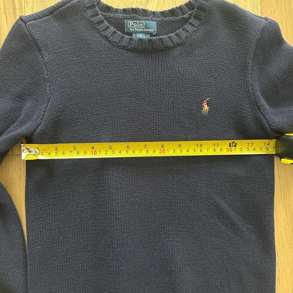 Polo Ralph Lauren Boys’ Navy Blue Cotton Crewneck Sweater